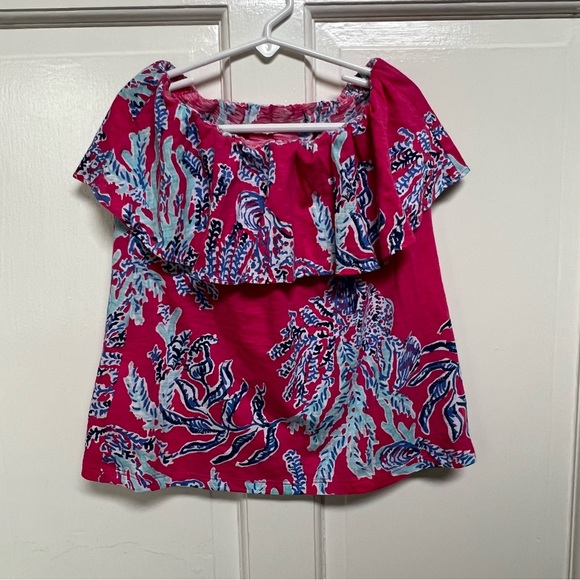 Lilly Pulitzer Pink Samba Ruffle tube top size small - Picture 5 of 8